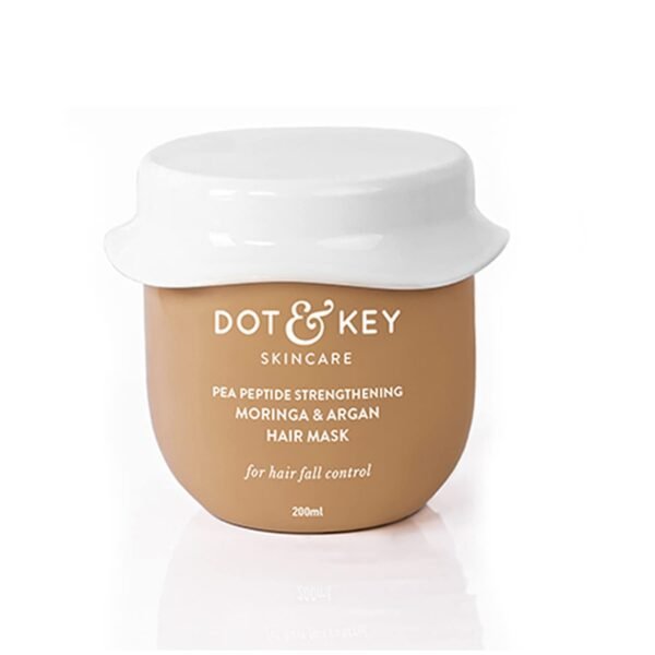 DOT & KEY Pea Peptide Strengthening Hair Mask With Moringa & Argan | For Hair Fall Control, Dry and Frizzy Hair | Smoothening for Women & Men, 200 Millilitre - Fast Shipping to USA & Canada