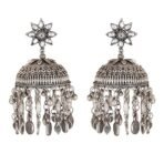 Shreyadzines Ethnic Style Black Oxidised Oxidized Earrings German Silver Black Metal Polish Designer Earring With Jhumka Jhumkas for Girls & Women - Fast Shipping to USA & Canada - Image 2