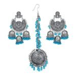Shreyadzines Oxidized Silver Navratri Wedding Bridal Earrings with Maang Tikka Combo for Women and Girls - Fast Shipping to USA & Canada - Image 2