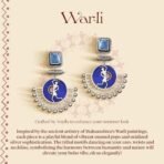 Voylla Warli Raat Ke Dhai Bhaje Koi Shehnai Baje Earrings Danglers Earrings For Women|Enamel|Summer|Gift For Her|Oxidised| - Fast Shipping to USA & Canada - Image 7