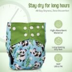 LuvLap Reusable Cloth Diaper Blue Panda - Fast Shipping to USA & Canada - Image 5