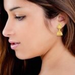 MEENAZ Gold Meenakari Peacock Ghungroo Stud Earrings (M159) - Fast Shipping to USA & Canada - Image 4
