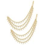 The Luxor Zinc Alloy Gold Plated Two-Layered Long Pearl Ear Chain, Hair Chain Accessories for Earring, Heavy Jhumka, Jhumki for Women And Girls - Fast Shipping to USA & Canada - Image 2