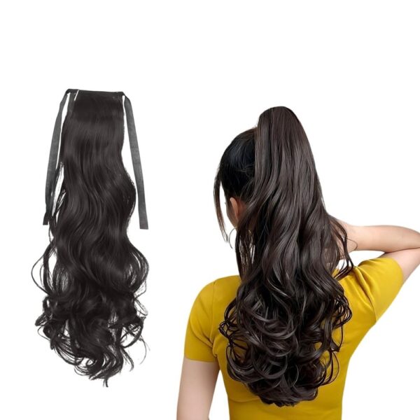 D-DIVINE (Brown color) Silky Soft Ribbon Hair Extensions And Wigs Women Wavy Hair Extension 24Inch, Easy To Wear - Fast Shipping to USA & Canada