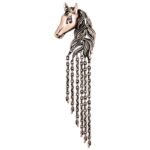 Mahi Antique Plated Horse Shaped Tassel Chain Sherwani Brooch Pin for Men (PABP1101092PR) - Fast Shipping to USA & Canada