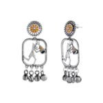 Voylla Warli Raat Ke Dhai Bhaje Koi Shehnai Baje Earrings Danglers Earrings For Women|Enamel|Summer|Gift For Her|Oxidised| - Fast Shipping to USA & Canada