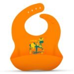 LuvLap Silicone Baby Bib, Orange - Fast Shipping to USA & Canada