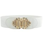 REDHORNS Elastic Fabric Waist Belt for Women Dresses Leaf Design Stretchy Ladies Belt for Saree Girls Jeans - Free Size (LD002) - Fast Shipping to USA & Canada