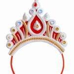 BengCraft Designer Shola Mukut for Baby Girl & Boy | Bengali Annaprashan & Rice Ceremony Traditional White Hair Band Style Sola Mukut - Fast Shipping to USA & Canada
