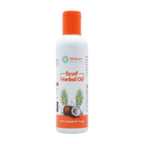 Sitaram Ayurveda Scurf Kerala Ayurvedic Herbal Oil for Hair 100ml, Cures Dandruff, Soothes Dry and Itchy Scalp, Stimulates and Cleanses Hair Follicles - Fast Shipping to USA & Canada