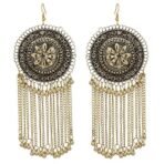 Shreyadzines Designer Padmavati Style Oxidized Gold Dangle Long Earrings for Women and Girls - Fast Shipping to USA & Canada - Image 2