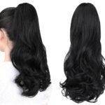 STYLE SOUL Ponytail extension,16 to 18" claw clip hair extensions ponytail Wavy and curly hair Extension Natural Looking Ponytail for Women Black, Black Color, Matte Finish - Fast Shipping to USA & Canada