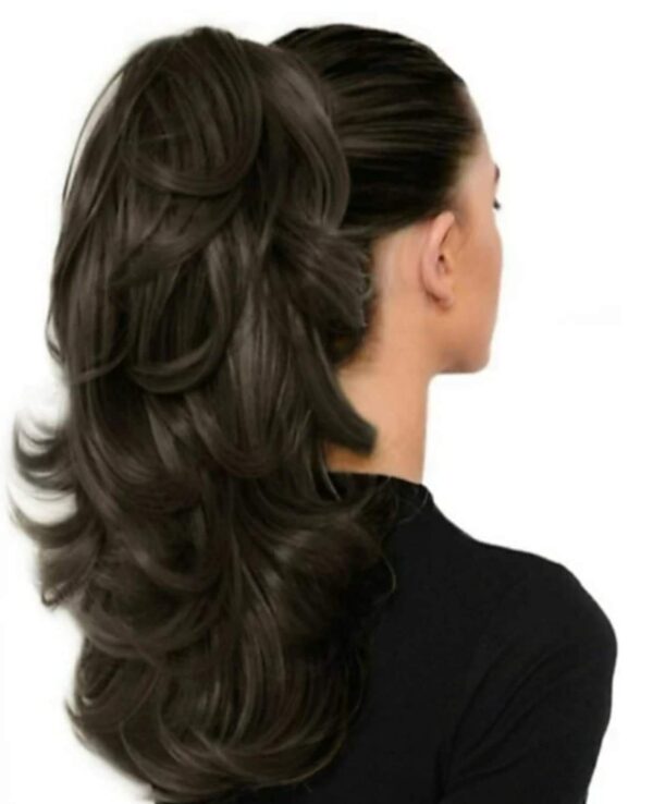 D-DIVINE Ponytail Extension,Hair Extension Ponytail 22" Long Claw Hair Extension Synthetic Curly Wavy Hairpieces Ponytail Clip in Ponytail Wig Daily Fluffy Brown - Fast Shipping to USA & Canada
