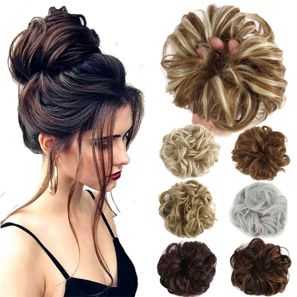 61MoOoVXykL-1.jpg Lelinta Hair Bun Extensions Wavy Curly Messy Hair Extensions Donut Hair Chignons Hair Piece Wig Hairpiece - Fast Shipping to USA & Canada - Image 1