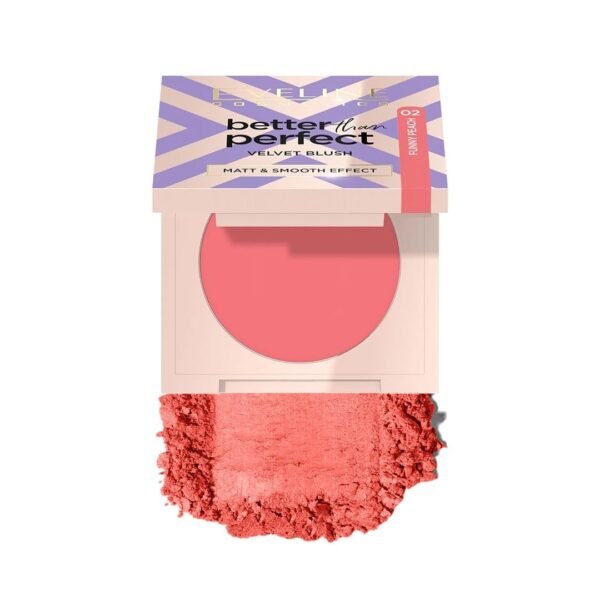 Eveline Cosmetics Better Than Perfect Blush | Soft Matte Finish | Buildable Pigment | Seamless Blend | Lightweight & Long-Lasting | Shade (Funny Peach 2.5g) - Fast Shipping to USA & Canada
