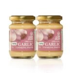 Pure & Sure Organic Garlic (Lehsun) Paste 150gm (Pack of 2) | 100% Fresh Lassan Chutney | Naturally Processed & Thick | Homemade Taste & Quality for Cooking | No Additives & Chemical - Fast Shipping to USA & Canada