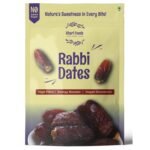Khari Foods Premium Black Rabbi Dates, Khajur/khajoor Dry Fruits, High Fibre, Energy Booster, Natural Sweetener, No Added Sugar, No Preservatives, Healthy Snacks (400g) - Fast Shipping to USA & Canada