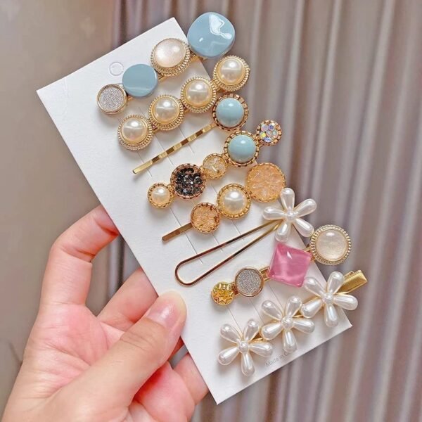 ANNACREATIONS Korean Style Pearl Metal Hair clips, Plastic Pearl Barrettes Hairpin for Women & Girls(Multicolor) (Pack of 8 Pcs) - Fast Shipping to USA & Canada