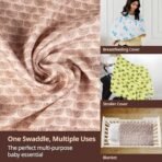 LuvLap Cotton Muslin Swaddle Set Elephant Squirrel, Pack of 3 - Fast Shipping to USA & Canada - Image 7