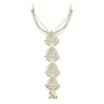 I Jewels Gold Plated White Kundan & Pearl Paranda Hair Braid Pin (T2096W) - Fast Shipping to USA & Canada