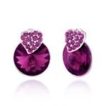 Mahi Valentine Rhodium Plated Purple Strawberry Earrings for Women ER1194089RPur - Fast Shipping to USA & Canada