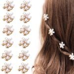 ANNACREATIONS Korean Style Gold Metal Pearl Geometric Stone Lock Hair Pins Hair Clip Hair Accessories Jewellery for Women And Girls (Pack of 12) - Fast Shipping to USA & Canada