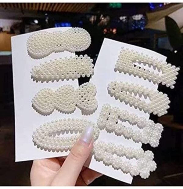 ANNACREATIONS 8 Pcs Korean Fashionable Fancy Stylish Pearl Hair Tic Tac Clip Long & short Hair Clips Hair Accessories for Women and Girls - Fast Shipping to USA & Canada