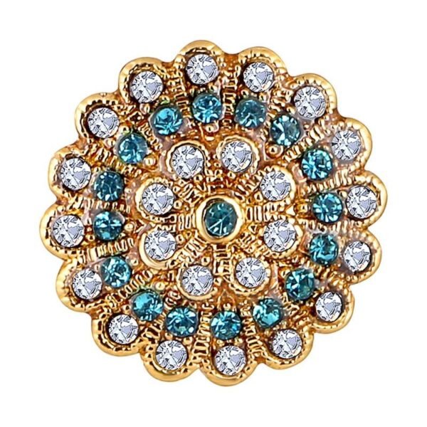 Mahi Gold Plated Blue and White Crystals Wedding Brooch/Saree Pin for Women (BP1101163GBluWhi) - Fast Shipping to USA & Canada