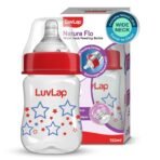 LuvLap Wide Neck Feeding Bottle 150ml, Stars - Fast Shipping to USA & Canada