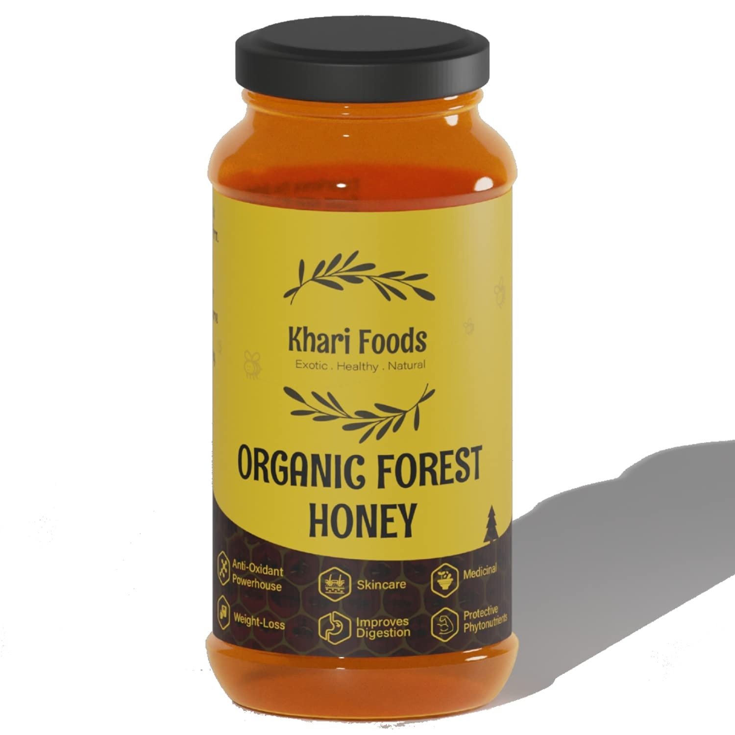 61vx9na2ADL-1.jpg Khari Foods Raw Forest Honey | NMR Tested | No Added Sugar | Unprocessed (250g) - Fast Shipping to USA & Canada - Image 1