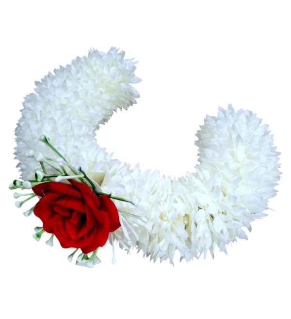 BengCraft Artificial Jasmine Flower Gajra Hair Accessories for Girls, White Bridal Wedding Floral Bun Juda Long Hair Decoration Rose Pin Clip for Women - Fast Shipping to USA & Canada