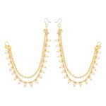 Shreyadzines Pearl Alloy Pearl Earchain For Women's & Girls, Gold - Fast Shipping to USA & Canada