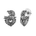 Voylla Morni Mayuri Ear Studs|Oxidised|Party|EveryDay Wear|Studs Earrings for Women| - Fast Shipping to USA & Canada
