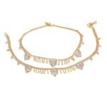 Shreyadzines CZ Stone Gold Polish anklets/pajeb/payal for Women and Girls - Fast Shipping to USA & Canada