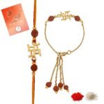 Mahi Lumba and Brother Rakhi Pair for Bhaiya and Bhabhi (PARCOL1105543PR) - Fast Shipping to USA & Canada