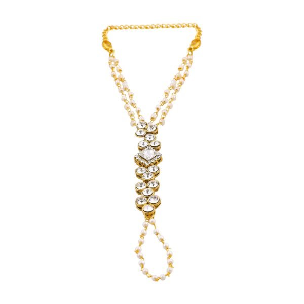 MEENAZ Fashion Jewellery Valentine Gifts Adjustable Freesize Gold Chain Bracelet Rings for Girls Women Couple Girlfriend Love Women American Diamond Ring Jewellery Set for Womens -Bracelet ring-01 - Fast Shipping to USA & Canada