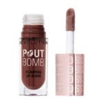 Makeup Revolution Pout Bomb Plumping Gloss ? Espresso Cool Nude | 3-in-1 Lip Plumper + Gloss + Treatment | With Hyaluronic Acid, Vitamin E & Peppermint | Glass-Like Shine, Non-Sticky Finish | 100% Vegan & Cruelty-Free | 4.6ml - Fast Shipping to USA & Canada