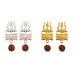Shreyadzines Sacred Fusion Earrings Combo Oxidized Trishul Earrings with Rudraksha Dangle Divine Adornments for Spiritual Elegance"- Pack of 2 - Fast Shipping to USA & Canada