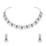 Brado Silver Polish AD Choker Necklace Set - Fast Shipping to USA & Canada