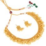 Shining Jewel Traditional Gold Jewellery Necklace Set 22K with Earrings for Women & Girlss (SJ_2683) - Fast Shipping to USA & Canada