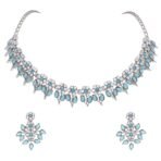 Brado Oxidised Silver AD Choker Necklace Set - Fast Shipping to USA & Canada