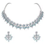 Brado Oxidised Silver AD Choker Necklace Set - Fast Shipping to USA & Canada