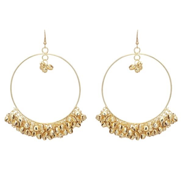 Shreyadzines Afghani Gypsy Oxidized Chandbali Big Hoop Fashion Earrings for Women and Girls (Gold) - Fast Shipping to USA & Canada