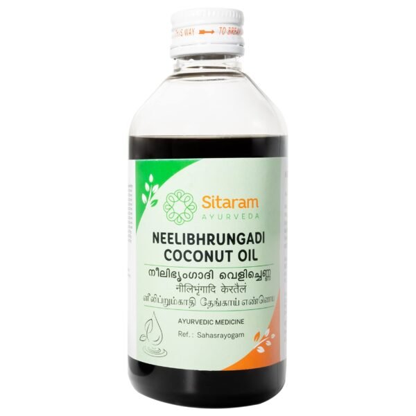Sitaram Ayurveda Neelibringadhi Hair Oil (450ML) | Kerala Ayurvedic Neelibhrungadi Thailam | Neelibringadi Keram Herbal Oil For Healthy Hair - Fast Shipping to USA & Canada