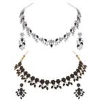 Brado Gold & Silver AD Choker Necklace Set - Fast Shipping to USA & Canada
