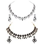 Brado Gold & Silver AD Choker Necklace Set - Fast Shipping to USA & Canada