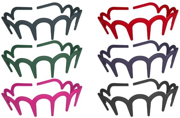ANNA CREATIONS Matte Multicolor Plastic Fancy Plastic Teeth Comb Hair Bands For Girls and Women (Pack Of 6) - Fast Shipping to USA & Canada