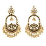 Shreyadzines Ethnic Asthetic Elegance : Oxidised Ghungroo Stone Jhumka Studs Earrings - Fast Shipping to USA & Canada
