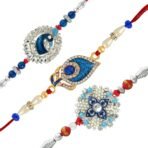 Mahi Combo of Lustrous Rakhis with Meenakari Work for Beloved Brothers PACO1104276PR - Fast Shipping to USA & Canada