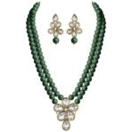 I Jewels Gold Plated Kundan & Pearl Necklace Set (ML311) - Fast Shipping to USA & Canada